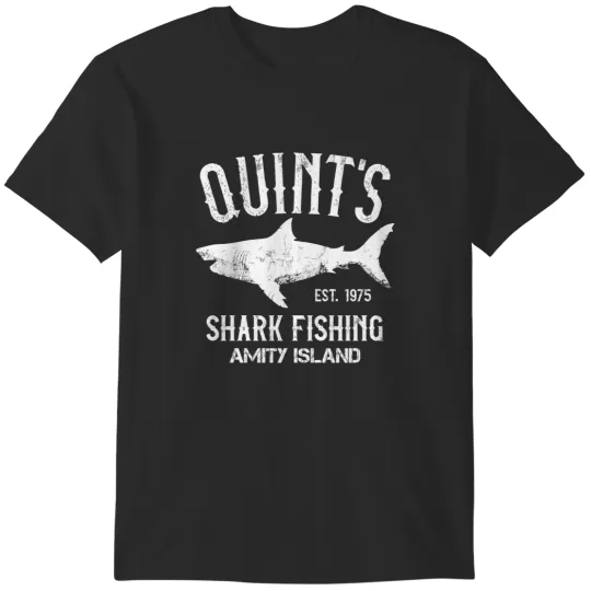 Discover Quint's Shark Fishing - Amity Island 1975 T-Shirts