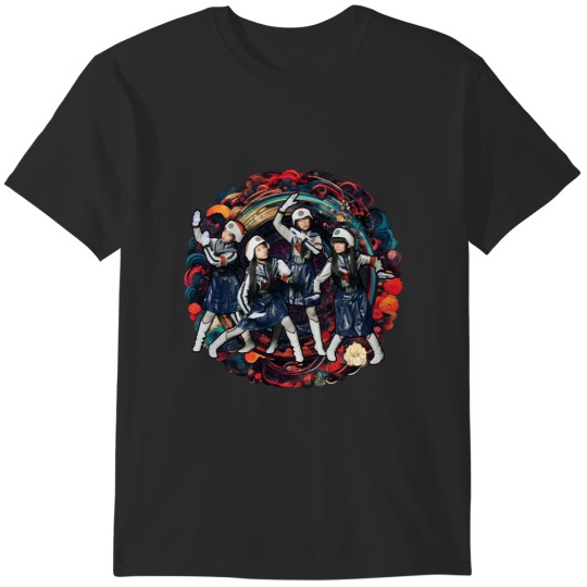 Discover ATARASHII GAKKO!, Floral Design, No Leaders, Kanji T-Shirts
