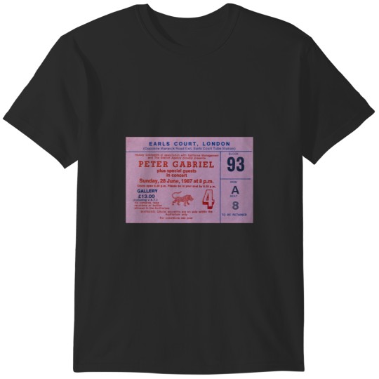 Discover Peter Gabriel So Concert Ticket 1987 T-Shirts