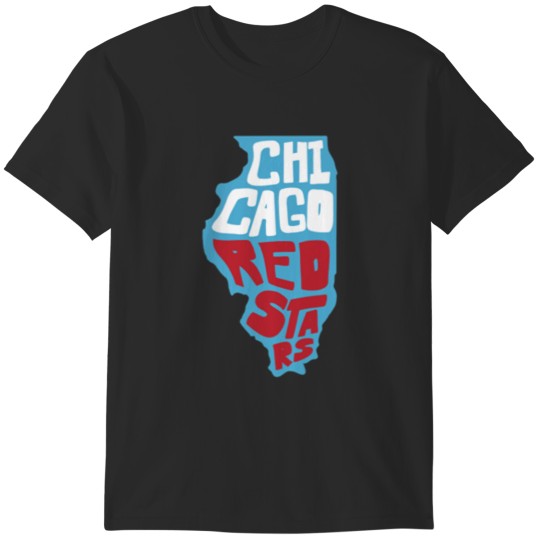 Discover Chicago Red StarsIllinois outline design T-Shirts