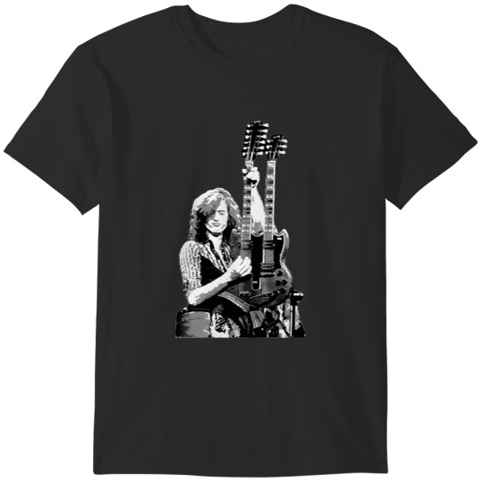 Discover Jimmy Page With Guitars T-Shirts