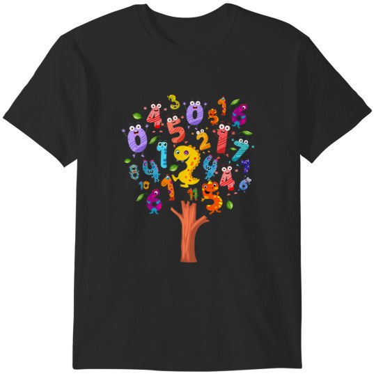 Discover maths tree idea for kids kids with maths numbers on T-Shirts
