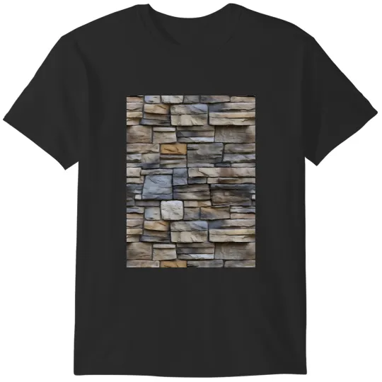 Discover Decorative Beige Gray Stone Cladding Pattern T-Shirts