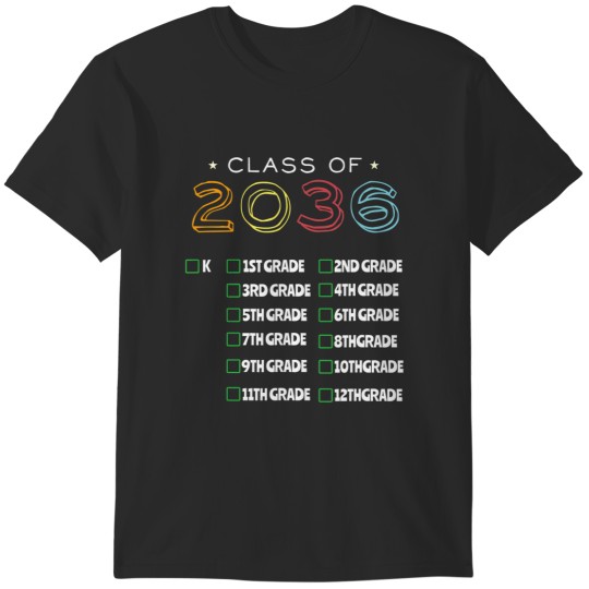 Discover class of 2036 preschool kindergarten handprint graduation t T-Shirts
