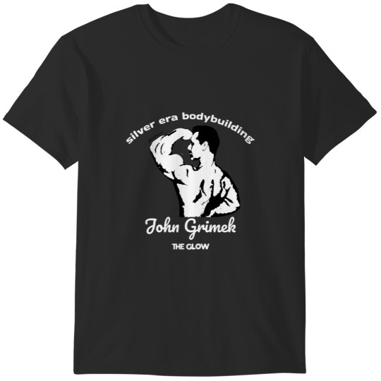 Discover John Grimek Silver Era Bodybuilding white writing T-Shirts