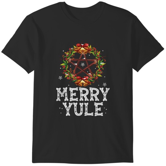 Discover Merry Yule Winter Solstice Holly Pentagram Gift T-Shirts