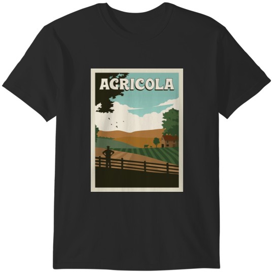 Discover Agricola Board Game- Minimalist Travel Style - Gaming Art T-Shirts