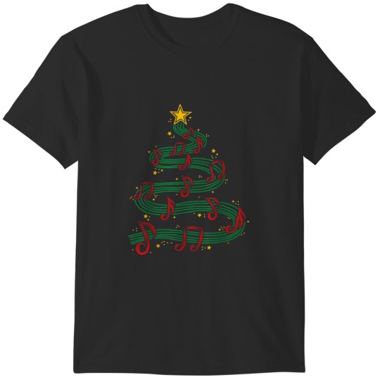 Discover Christmas Tree Musical Notes Song Musician Sing Carols Music T-Shirts