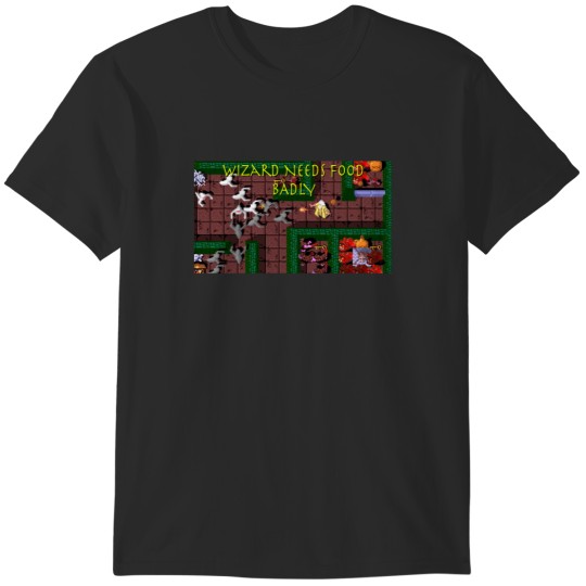Discover Wizard Needs Food Badly - Gauntlet - Arcade Active T-Shirts