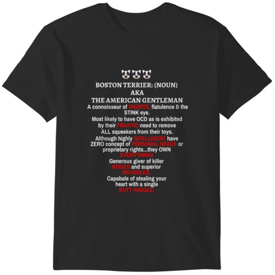 Discover Boston Terrier Definition T-Shirts