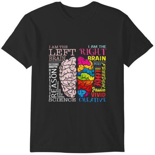 Discover brain parts left and right brain neuroscience tee t T-Shirts