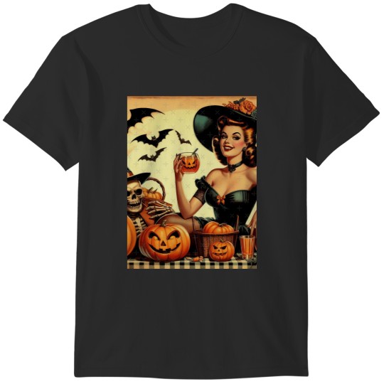 Discover Vintage Halloween Pin Up Graphic T-Shirts
