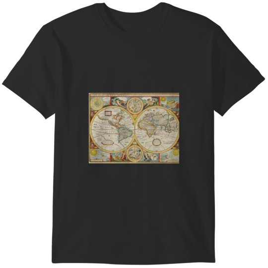 Discover An Old Map of the World  1627 Tapestry T-Shirts