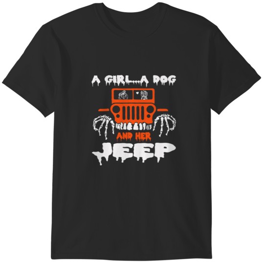 Discover A Girl A Dog And Her-Jeep-Halloween Jee T-Shirts