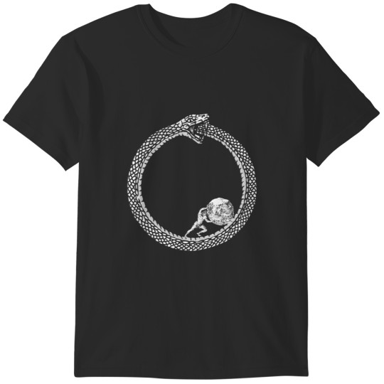 Discover Sisyphus in an Ouroboros snake - Unisex Philosophy  For Existentialists T-Shirts