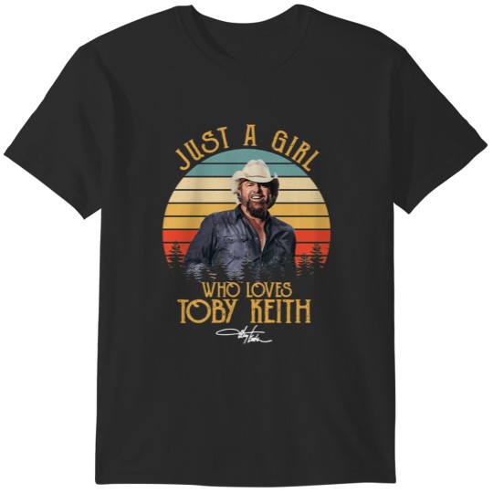 Discover Vintage Just A Girl Who Loves Toby Cowboy Keith Guitar Music T-Shirts
