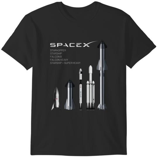 Discover SpaceX Rockets - Starship, Falcon Heavy, Falcon 9 T-Shirts