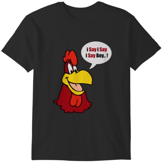 Discover Men_s Foghorn Leghorn T-Shirt Black Tee T-Shirts