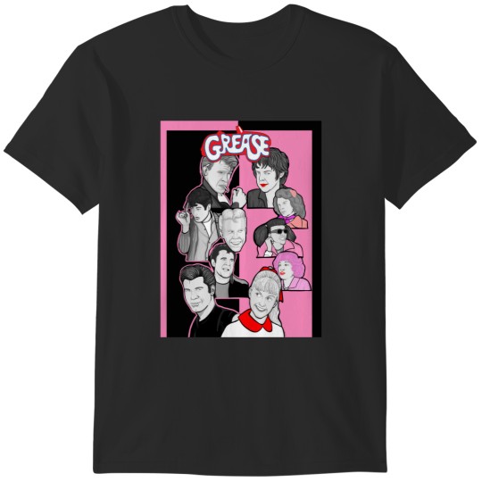 Discover Grease tbird and pink ladies character collage T-Shirts