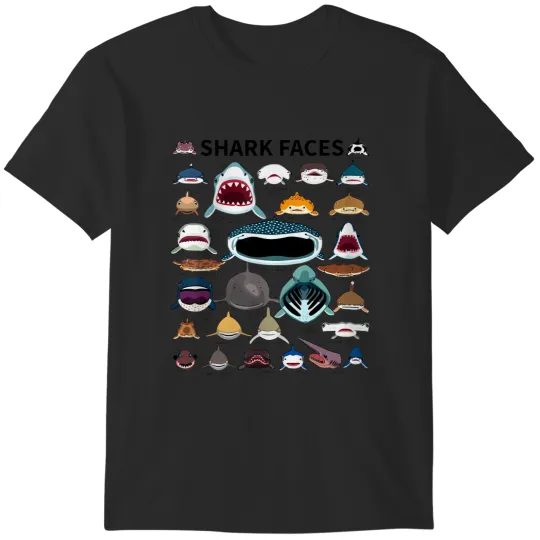 Discover Shark Faces T-Shirt