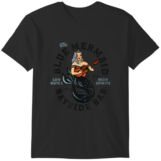Discover sailor mermaid tattoo guitar playing dive bar music pinup T-Shirts