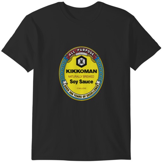Discover All Purpose Kikkoman Soy Sauce Print Design Men's Ideal Short Sleeve Black Funny Cotton T-Shirts