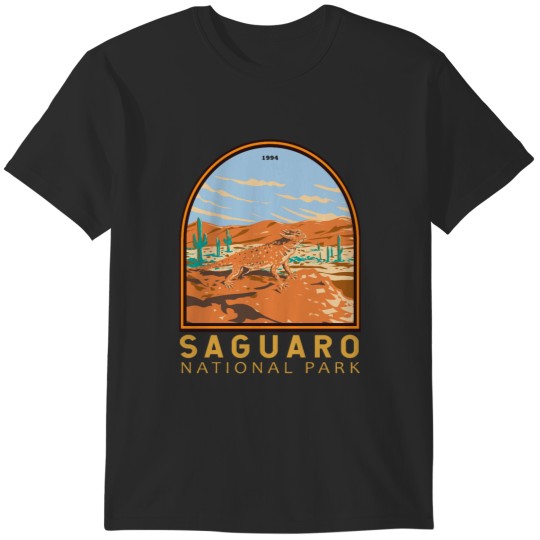 Discover Saguaro National Park  Lizard Emblem Acidgvrl T-Shirts