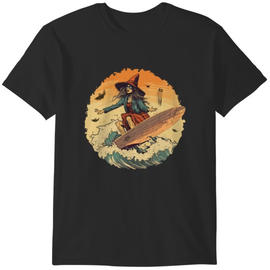 Discover Halloween Surfing Halloween Witch T-Shirts