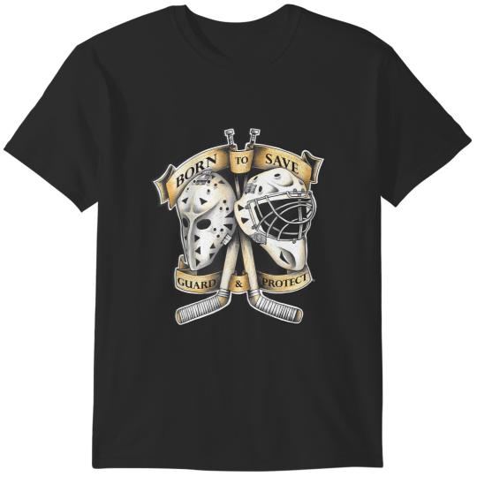 Discover vintage modern hockey goalie mask goal sticks T-Shirts
