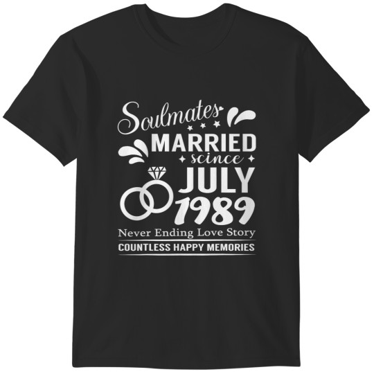 Discover couple married since july 1989, 34th wedding anniversary t T-Shirts