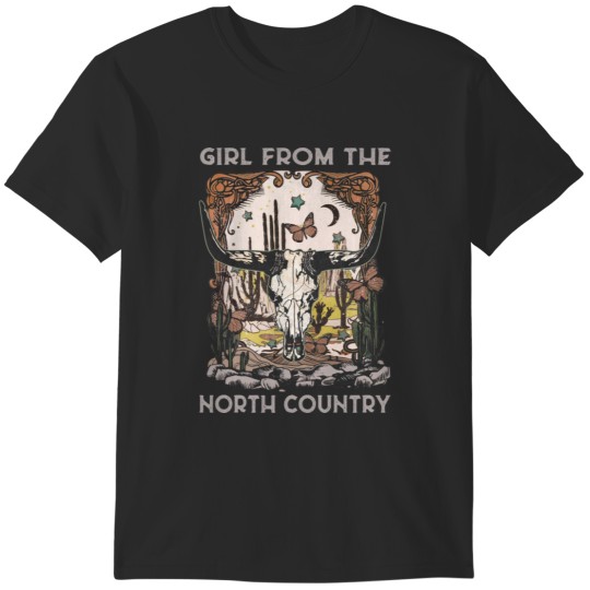 Discover Girl From The North Country Skull Flowers Bull T-Shirts
