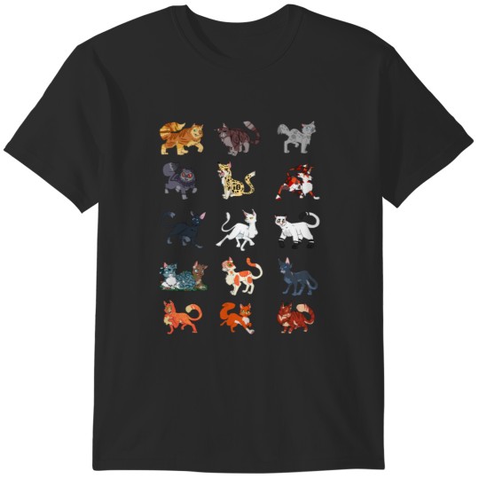 Discover Warrior Cats Pattern T-Shirt - Stylish & Fun Cat-Themed Apparel