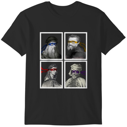 Discover Ninja Artists Leonardo Donatello Raphael Michelangelo Parody Renaissance Julia T-Shirts