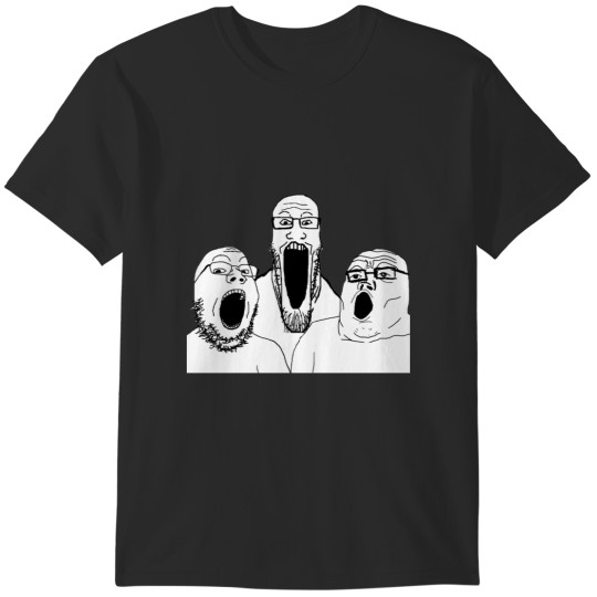Discover SOY REDDIT 4CHAN BASED AND REDPILLED GROUP WHOLESOME REDDIT MEME FUNNY SOYJAK WOJAK SOYJACK WOJACK F T-Shirts