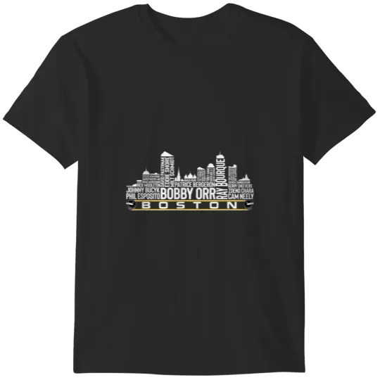 Discover Boston Hockey Team All Time Legends, Boston City Skyline T-Shirts