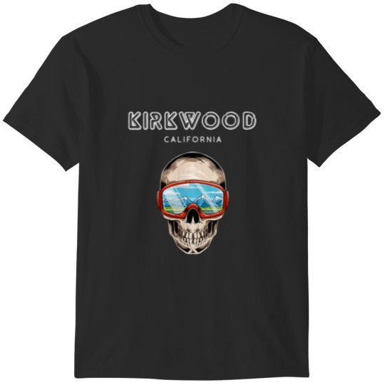 Discover Womens Kirkwood CaliforniaSki and Snowboard Skeleton VNeck T-Shirts
