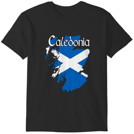 Discover Scottish Map with Scottish Flag and Caledonia T-Shirts