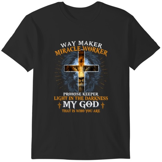 Discover Lion Way Maker Miracle Worker Shirt Promise Keeper Coffee Then T-Shirts