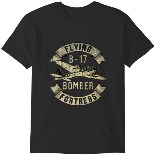 Discover vintage b17 bomber ww2 plane aviation airplane grunge T-Shirts