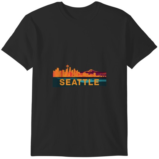 Discover Abstract Seattle Cityscape T-Shirts
