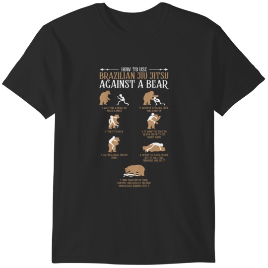 Discover Brazili JiuJitsu Against a Bear Shirt Funny MMA T-Shirts