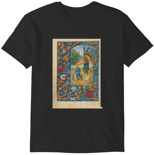 Discover David and Goliath (1480-1485) - Flemish Illuminated Manuscript Aberdeen Bestiary Graphic T-Shirts