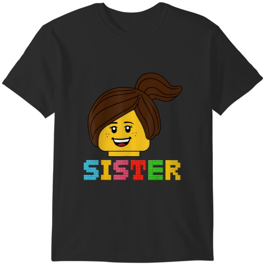 Discover building bricks blocks sister builder family matching T-Shirts