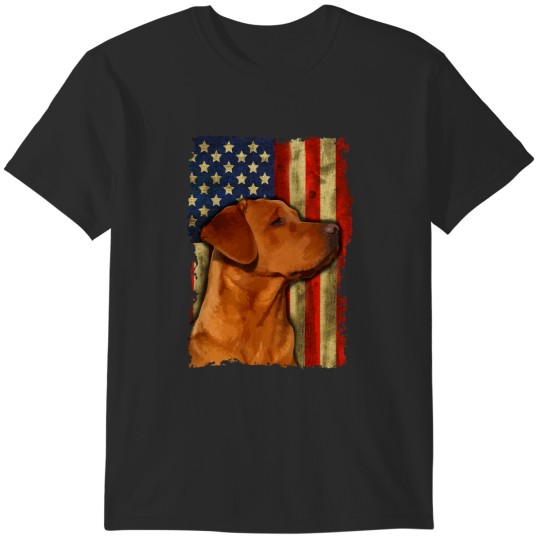 Discover foxred labrador retriever us flag fox red labrador dog lover T-Shirts
