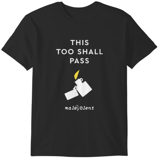 Discover This Too Shall Pass White Lighter  Yellow Flame  On Black A cat with tater tots on its head and paws. Sticker T-Shirts