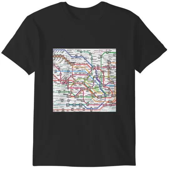 Discover Tokyo Subway Map Clock T-Shirts