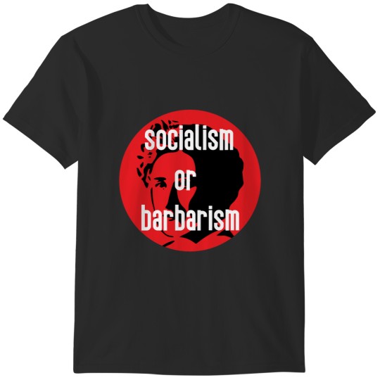 Discover Rosa Luxemburg Socialism Or Barbarism Stencil T-Shirts