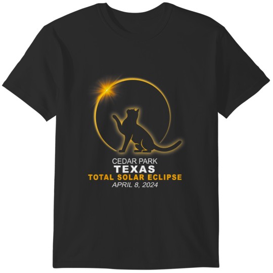 Discover cedar park, texas cat total solar eclipse 2024 T-Shirts