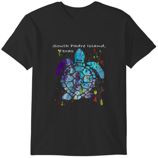 Discover Beach Design South Padre Island Beach, Texas Abstract Sea Turtle T-Shirts