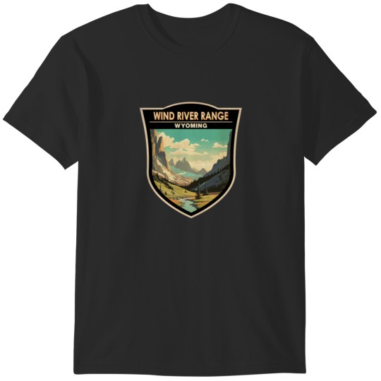Discover Wind River Range Wyoming Badge Sticker T-Shirts